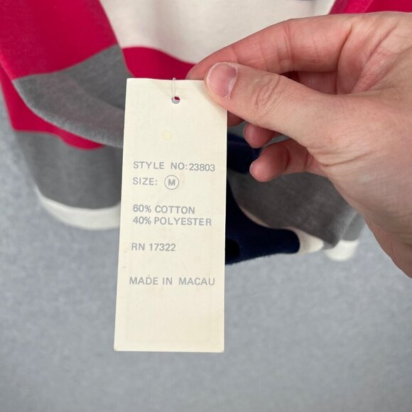 Lauren Grey VTG Women Turtleneck LS Shirt Size M Multicolor Stripe Oversized NEW - Picture 8 of 14